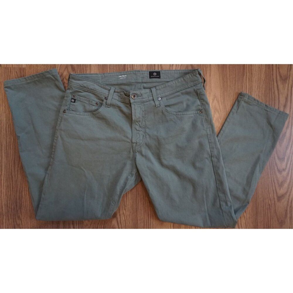 AG Adriano Goldschmied Tellis Suede Modern Slim Pants - Green - 34x34 - Picture 10 of 11